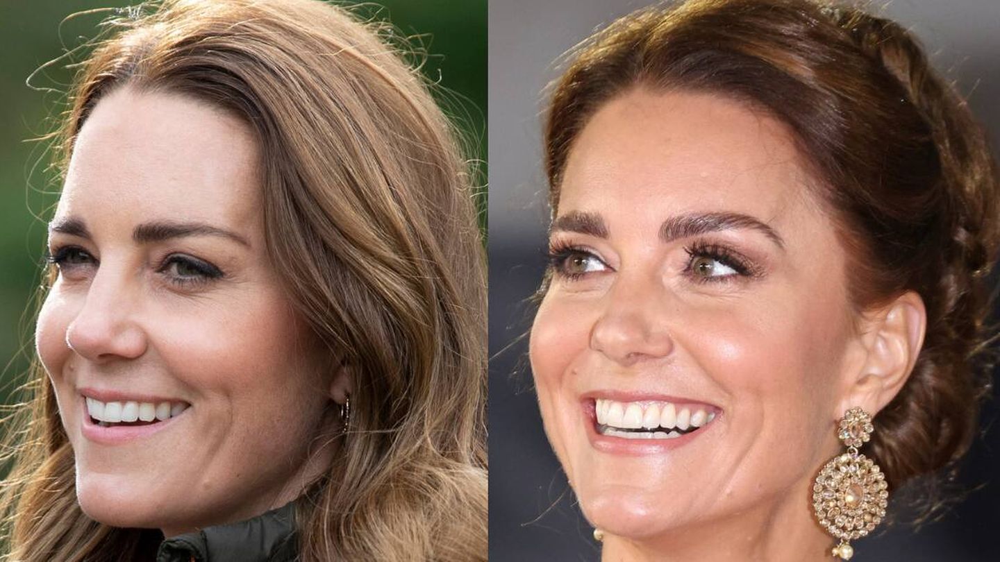 Detalle de las cejas de Kate Middleton días antes del estreno y la noche de James Bond. (Getty / Cordon Press)