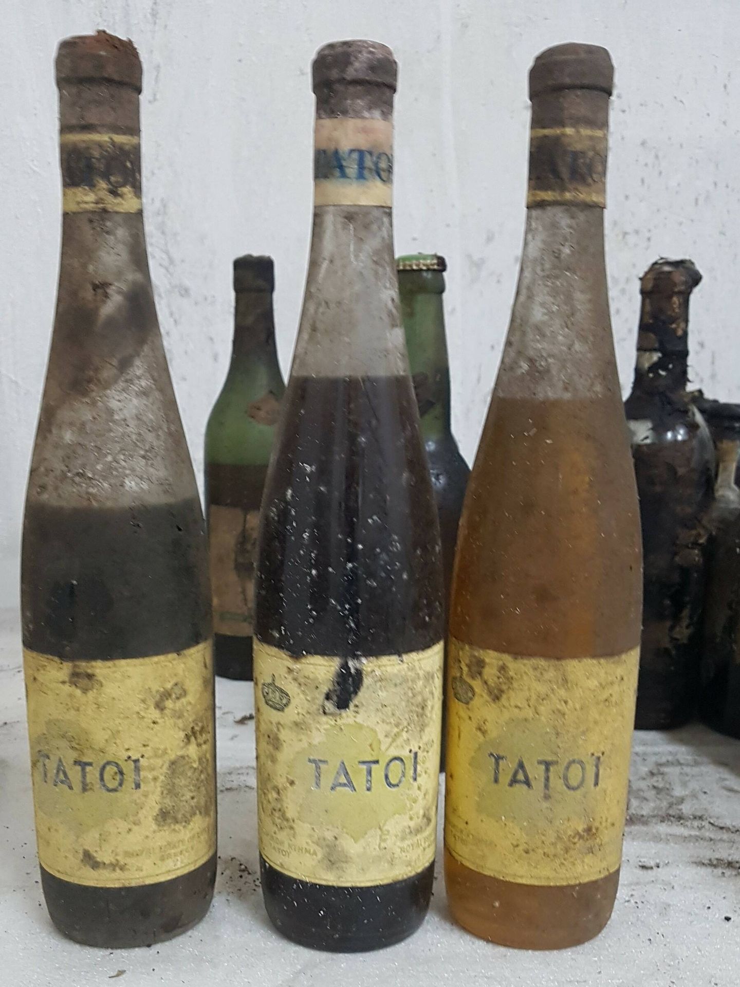 Algunos de los vinos encontrados. (Ministerio de Cultura griego)