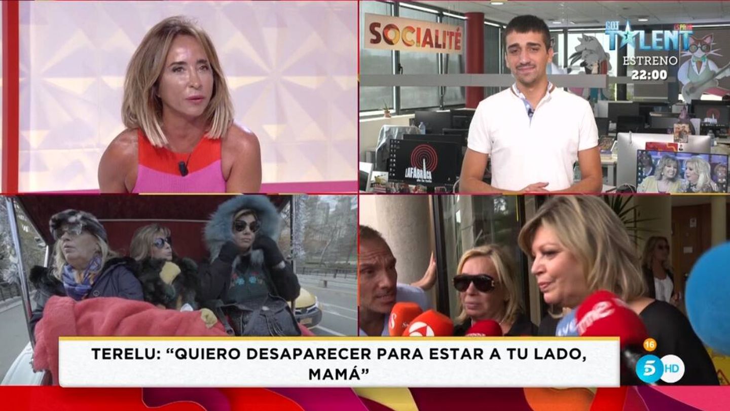 María Patiño junto al periodista Miguel Ángel Rech en 'Socialité'. (Mediaset)