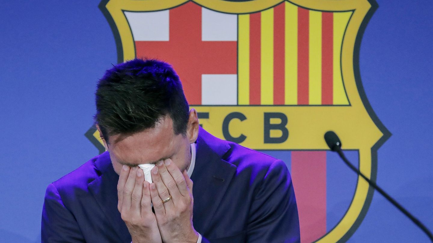 Messi, en su despedida del club azulgrana. (EFE/Andreu Dalmau) 
