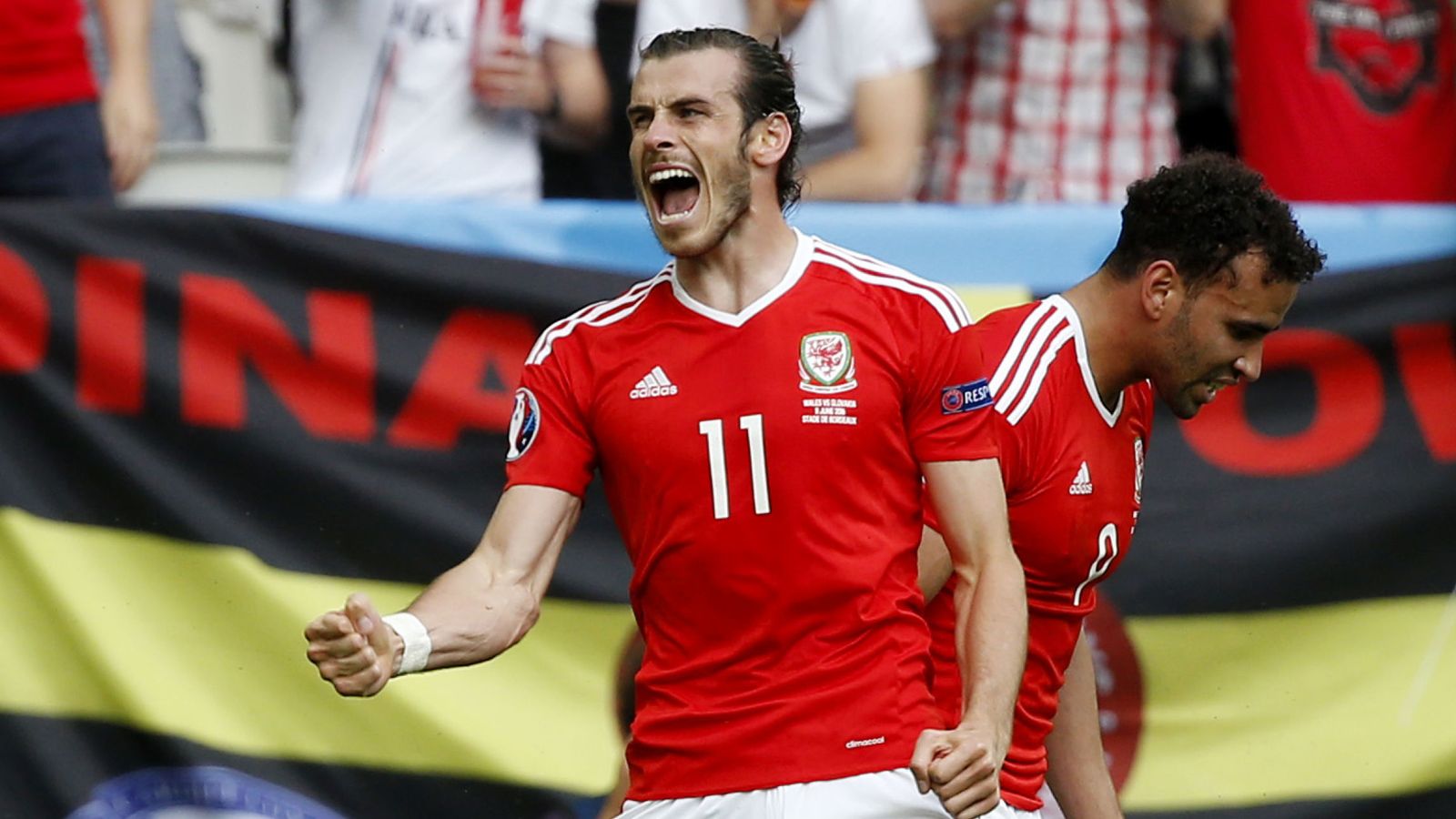 Foto: Gareth Bale celebra el gol que le marcó a Eslovaquia (Reuters)