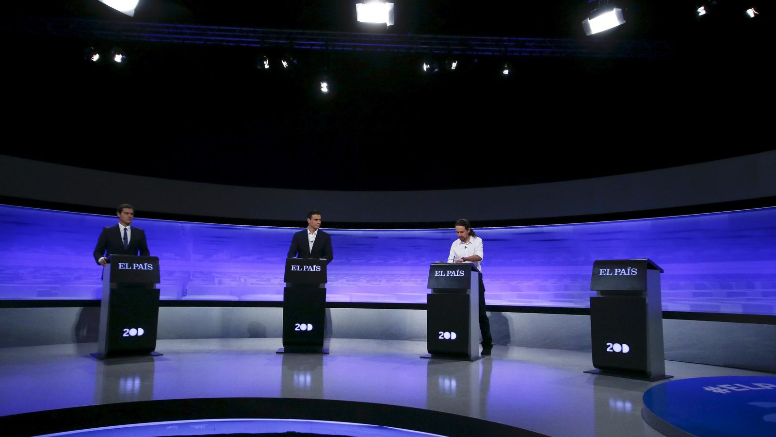 Foto: Albert Rivera, líder de Ciudadanos (i), Pedro Sánchez, secretario general del PSOE (c) y Pablo Iglesias, candidato de Podemos a las generales (d). (EFE)