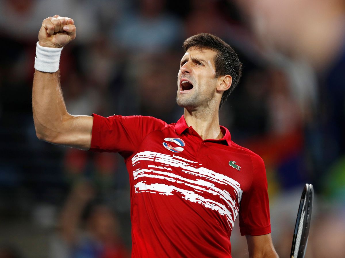 Foto: Novak Djokovic celebra su victoria ante Nadal en la final de la ATP Cup. (Reuters)