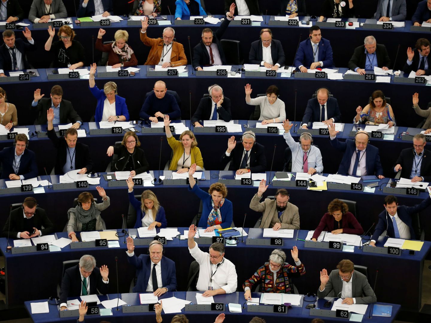 Hemiciclo del Parlamento Europeo durante una votación. (Reuters)