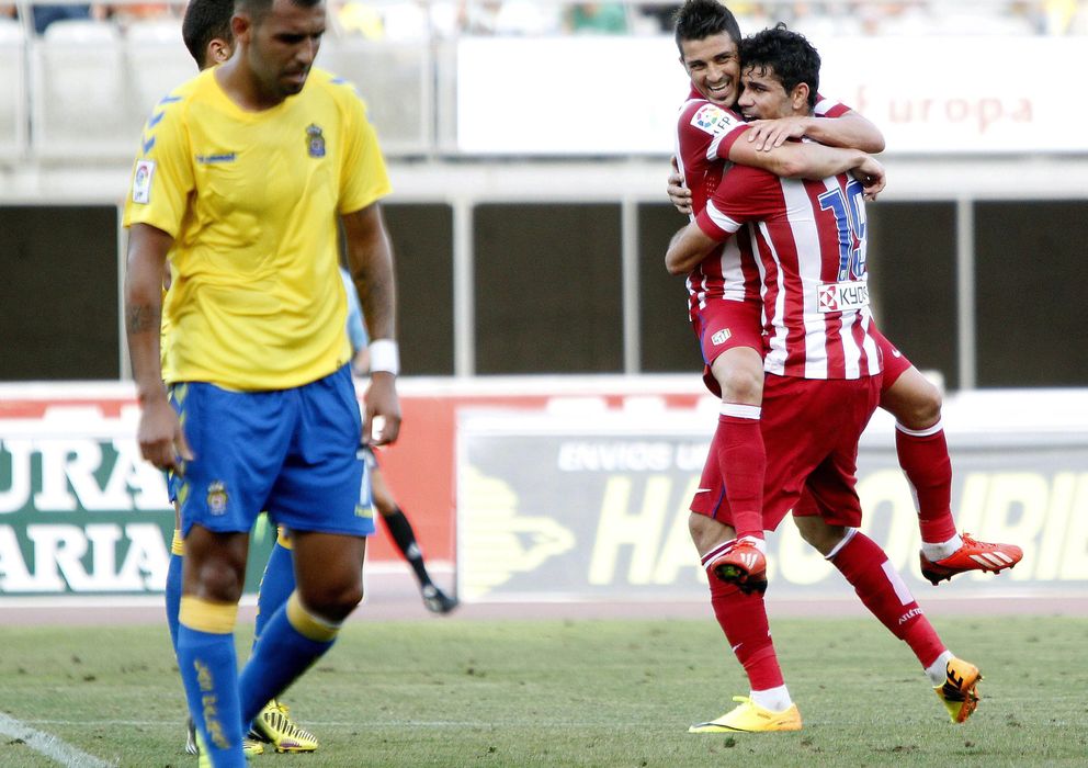 Foto: Villa celebra su primer gol con el Atlético