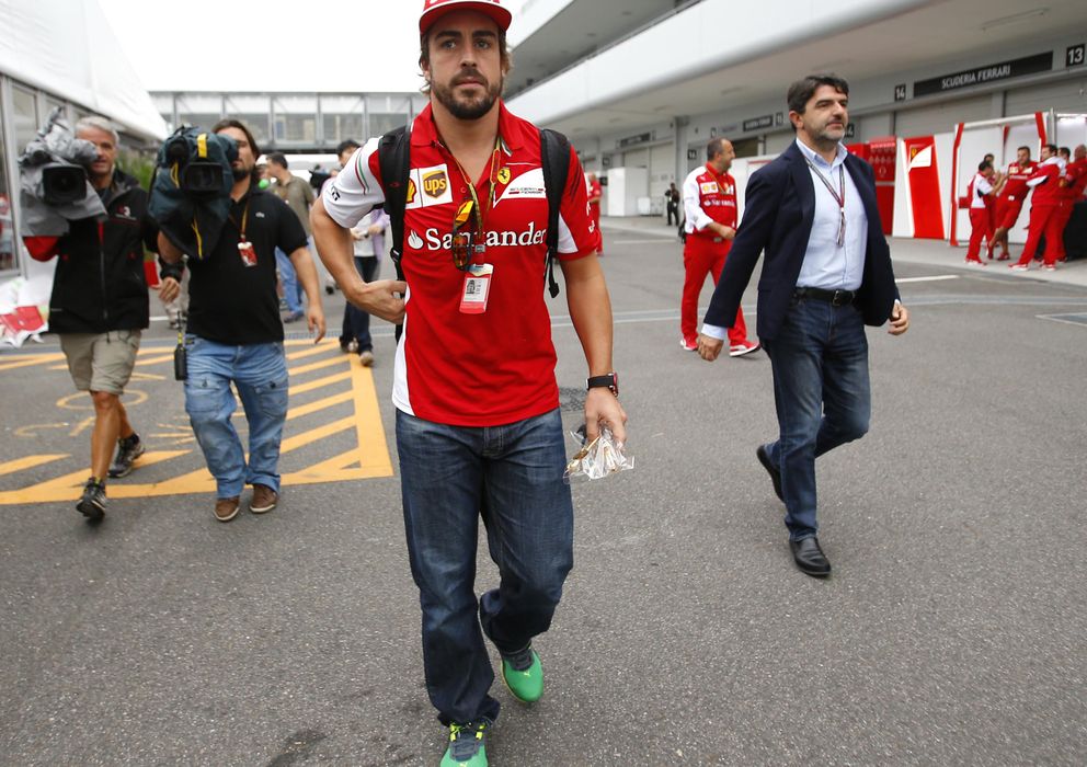 Foto: Fernando Alonso, a su llegada a Suzuka.