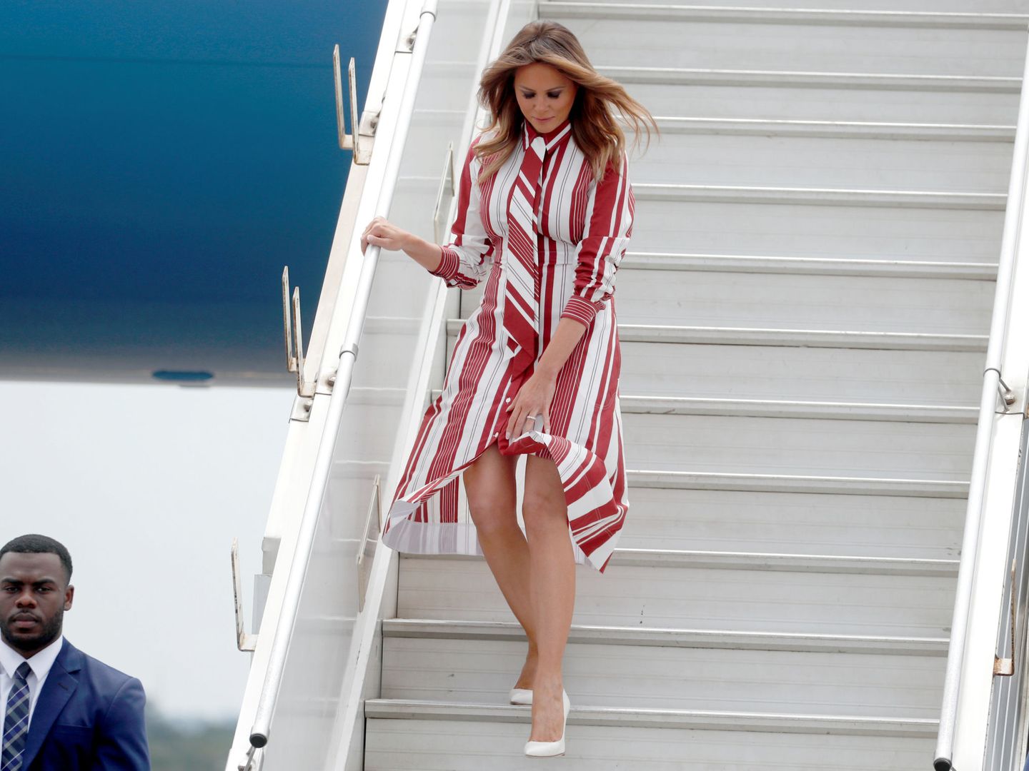 Melania Trump y su vestido de Céline.  (Reuters)