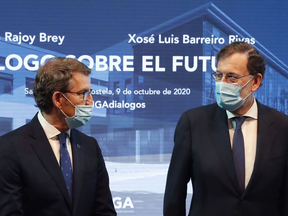 Foto: El expresidente del Gobierno Mariano Rajoy (d) y el presidente de la Xunta, Alberto Núñez Feijóo. (EFE/Lavandeira jr)