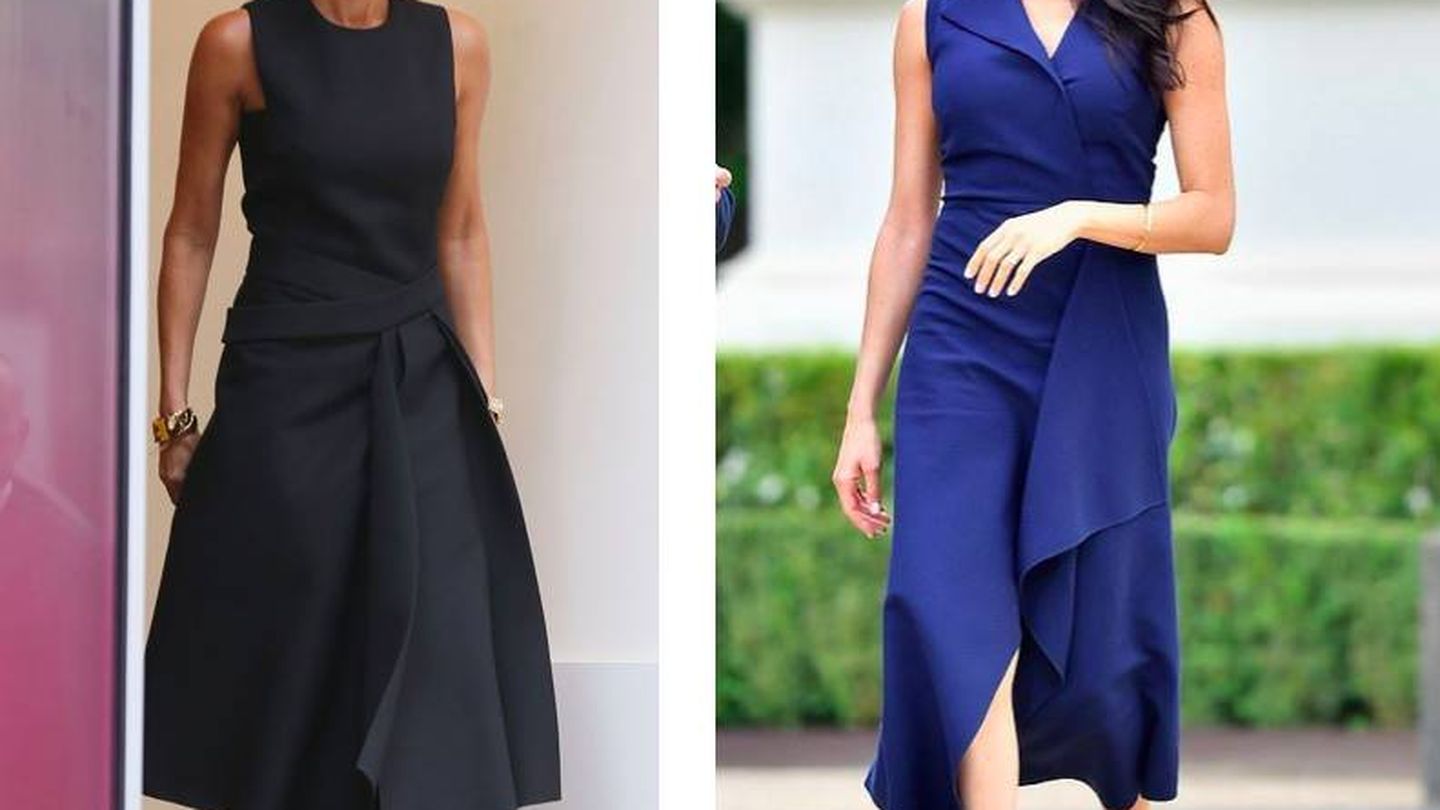 Los vestidos de corte minimal son básicos en ambos vestidores. (Pinterest)