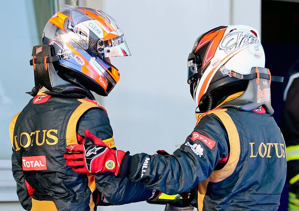 Foto: Romain Grosjean (i) y Kimi Raikkonen en el GP de Alemania de este año.