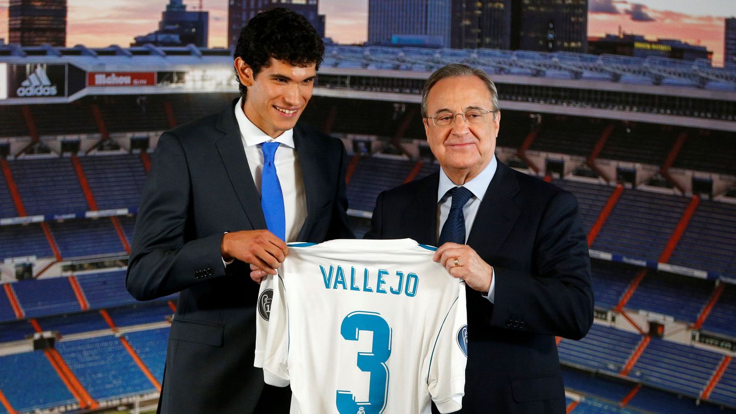 Jesús Vallejo, durante su presentación como jugador del Real Madrid. (Reuters)