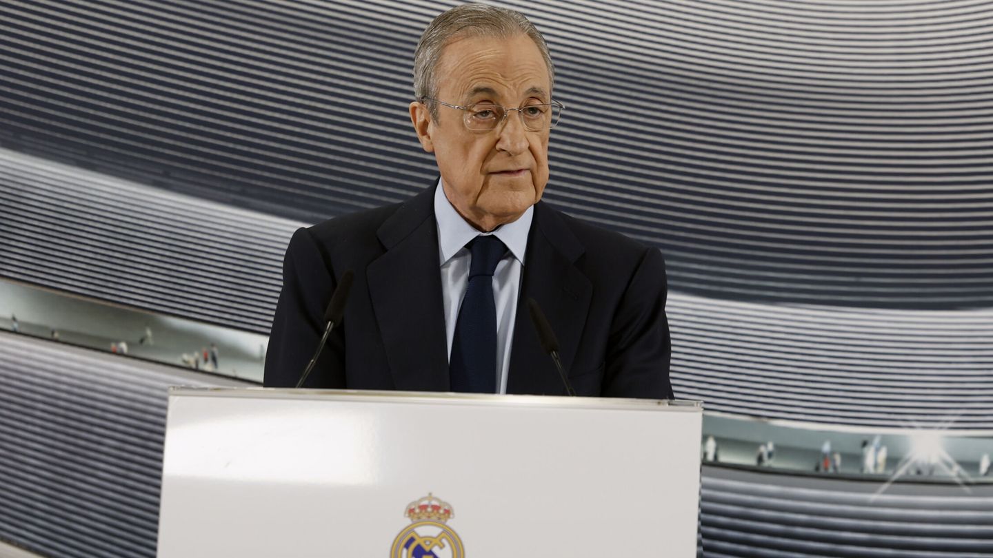 Florentino Pérez, durante la última asamblea de socios compromisarios. (EFE/Juanjo Martín)