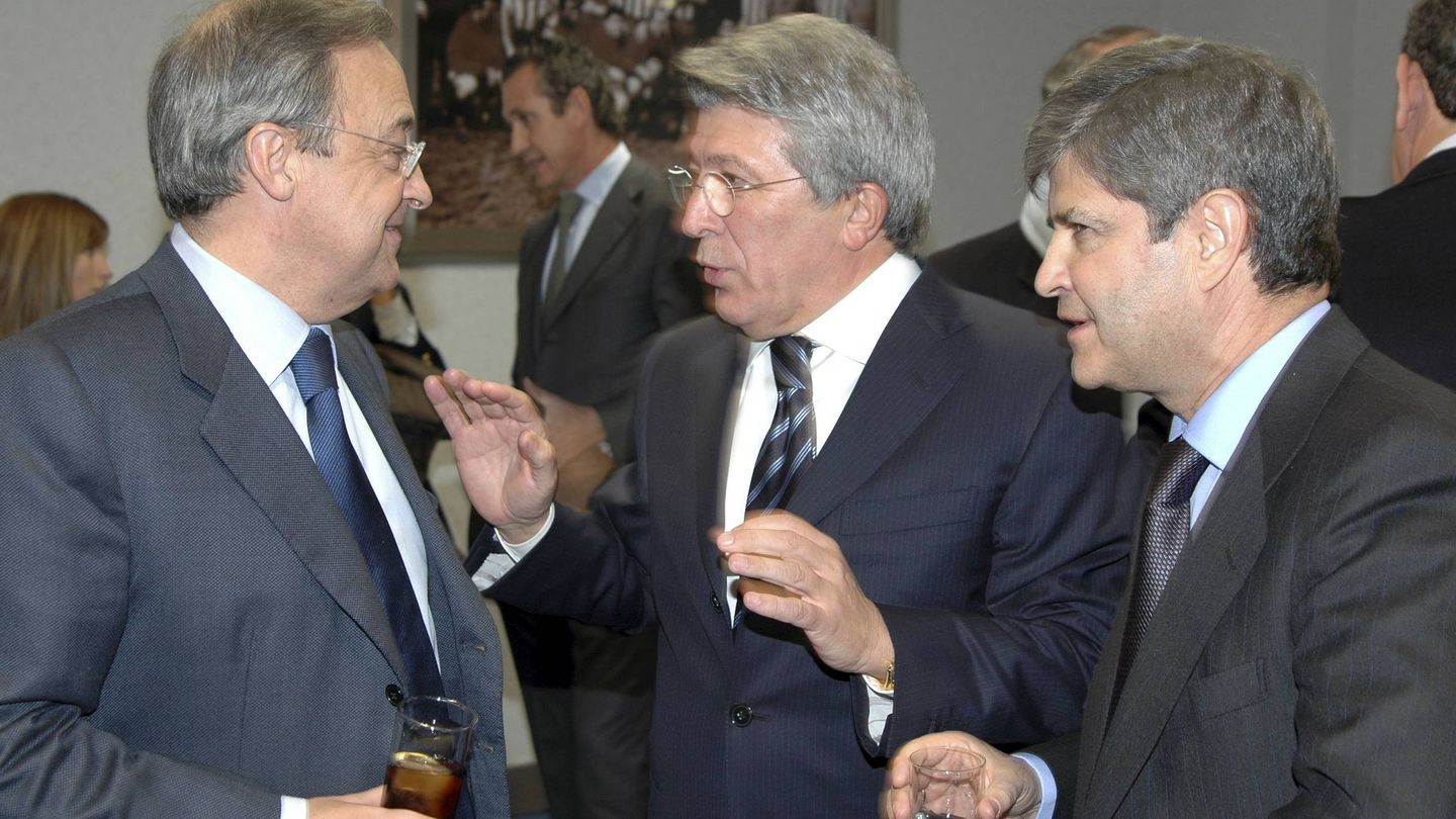 Florentino Pérez, Enrique Cerezo y Fernando Martín. (EFE)