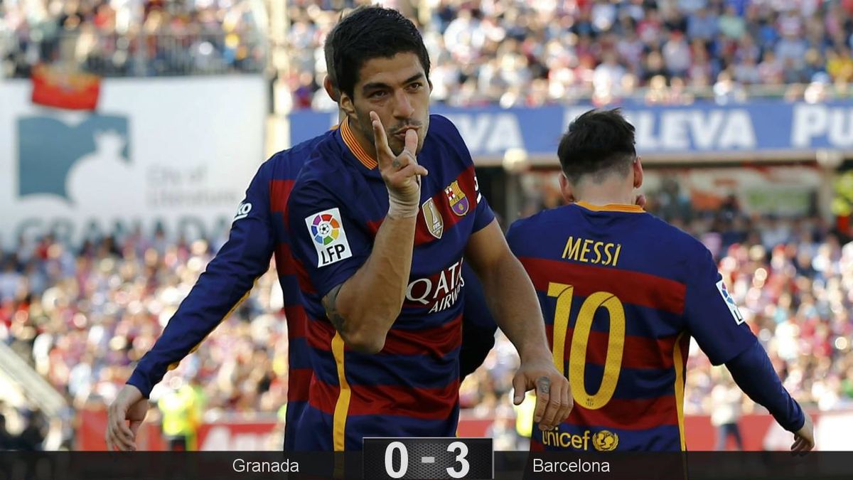El Barcelona se sube a hombros de Luis Suárez para celebrar la Liga