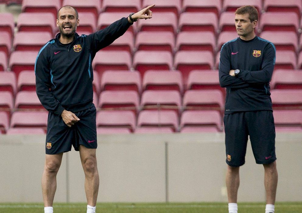 Foto: Pep Guardiola y Tito Vilanova, en un entrenamiento del Barcelona.