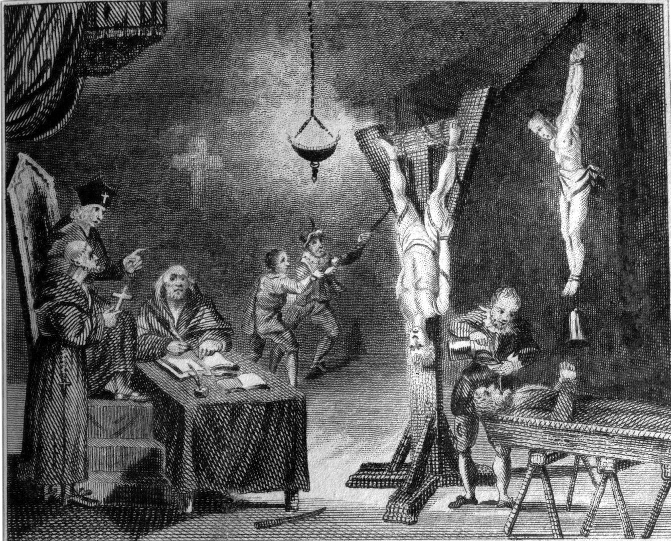 Grabado sobre las torturas de la Inquisición. (istock)