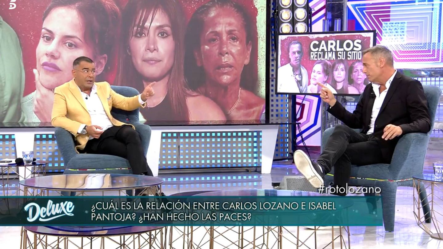 Jorge Javier Vázquez y Carlos Lozano, en 'Sábado Deluxe'. (Telecinco)