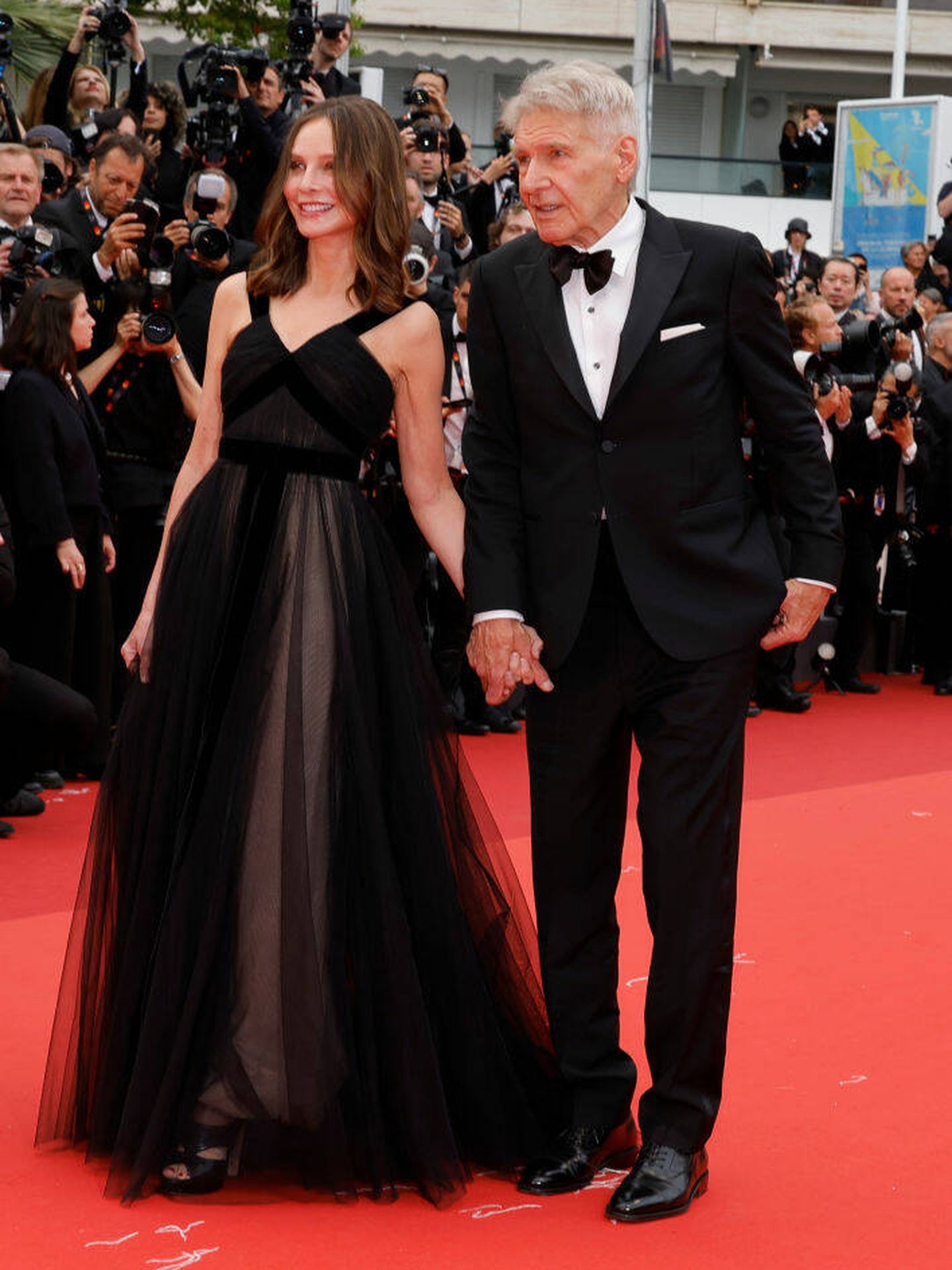 Harrison Ford y su mujer Calista, en la alfombra roja del Festival de Cannes. (Getty Images)
