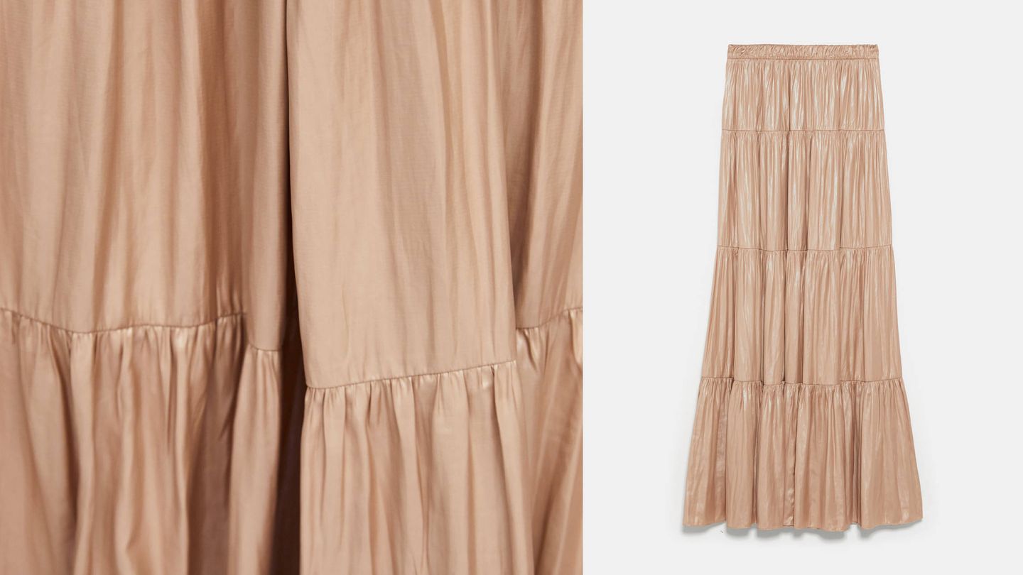 Detalle y silueta de la falda de Zara más instagrameable. (Cortesía)