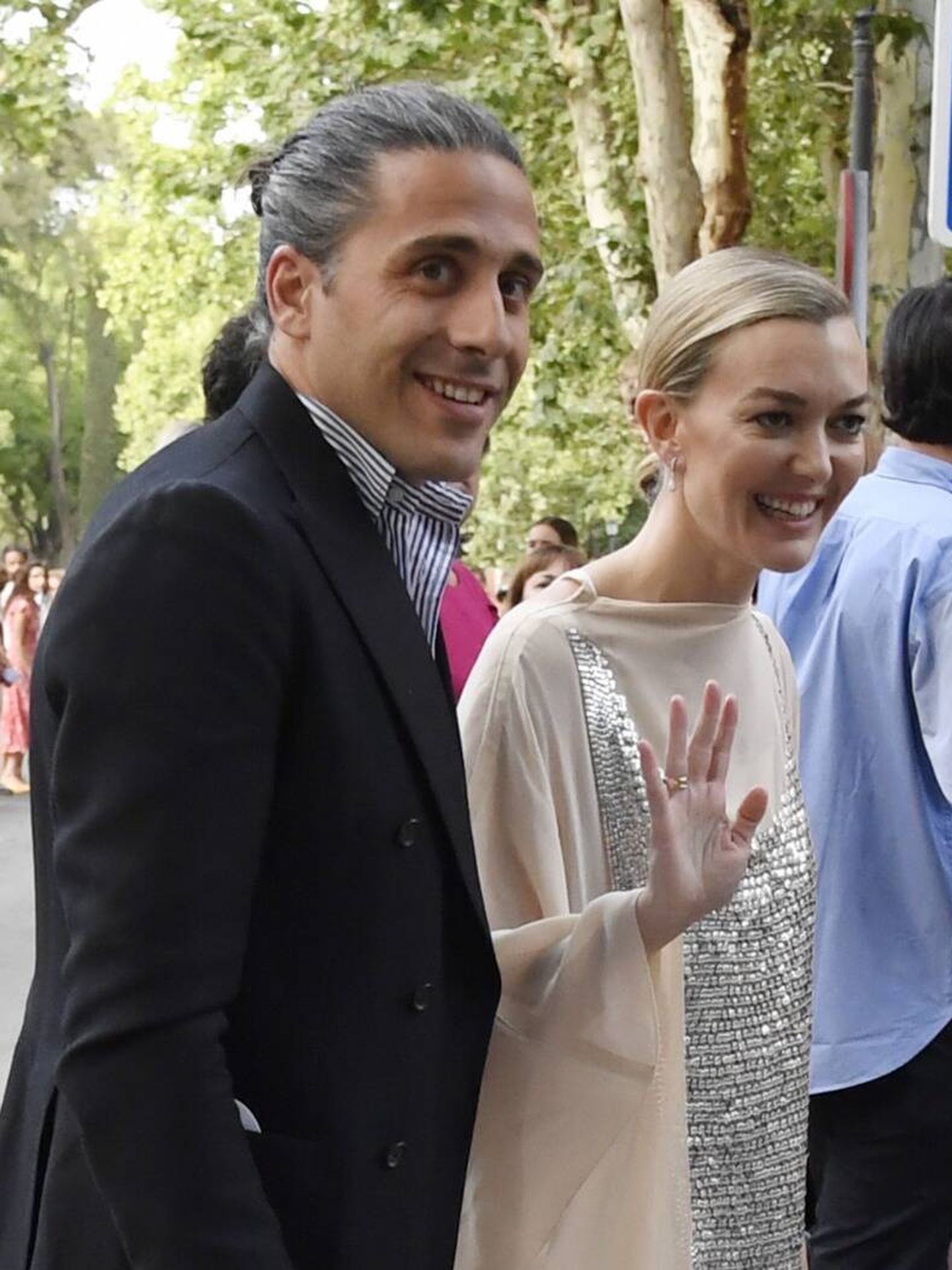 Marta Ortega y Carlos Torretta, a su llegada al desfile de Dior. (Gtres)