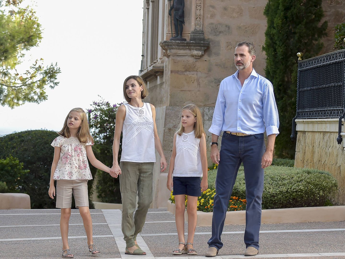 La familia real española, en Marivent en 2015. (Gtres)
