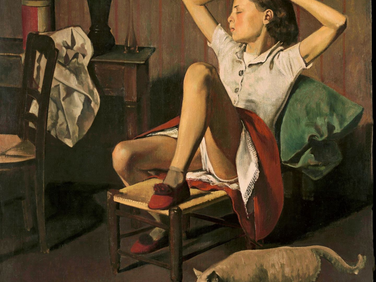 Fotografía facilitada por el Museo Thyssen del polémico óleo 'Teresa soñando'(1938), de Balthus. (EFE)