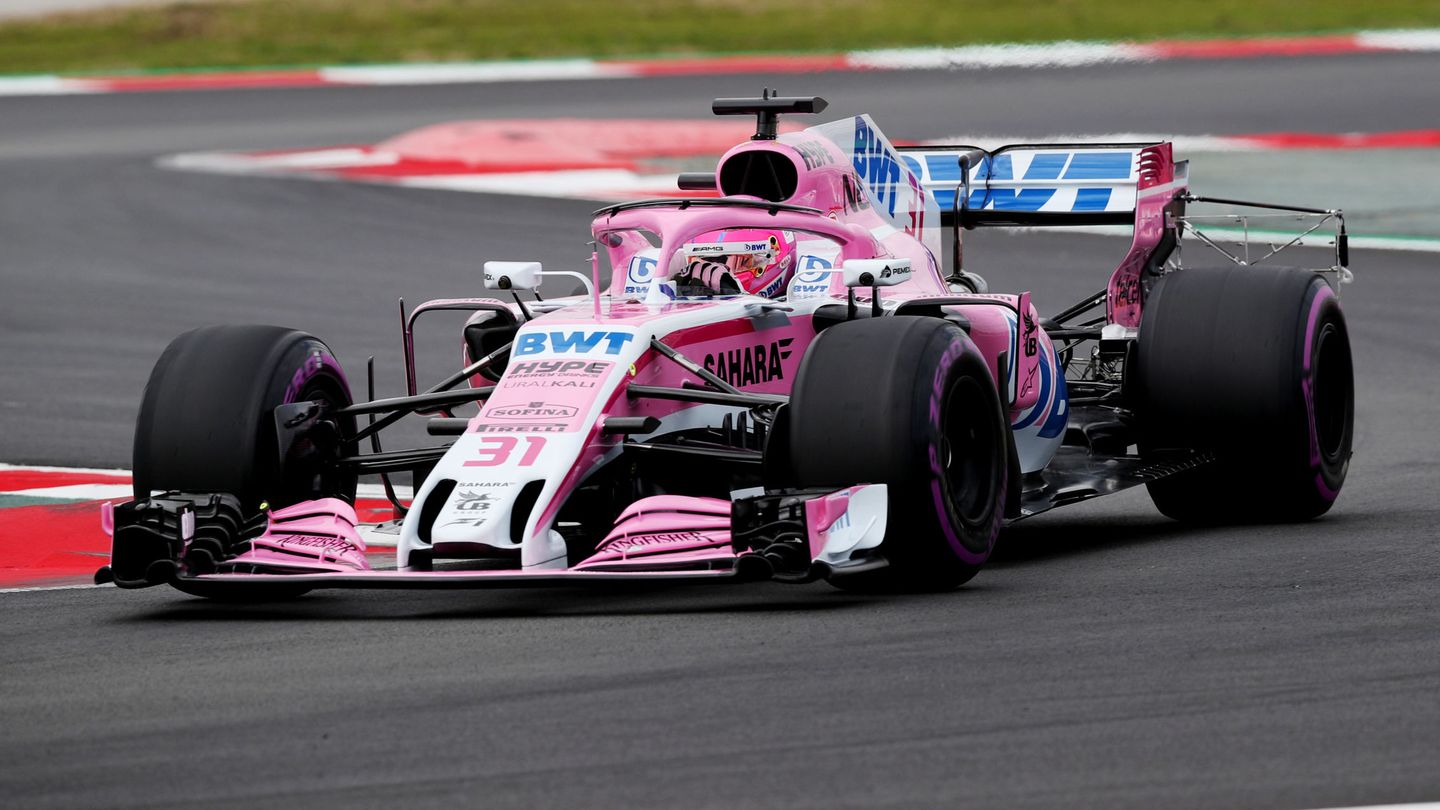 Ocon, al volante del Force India durante los test de pretemporada. (Reuters)