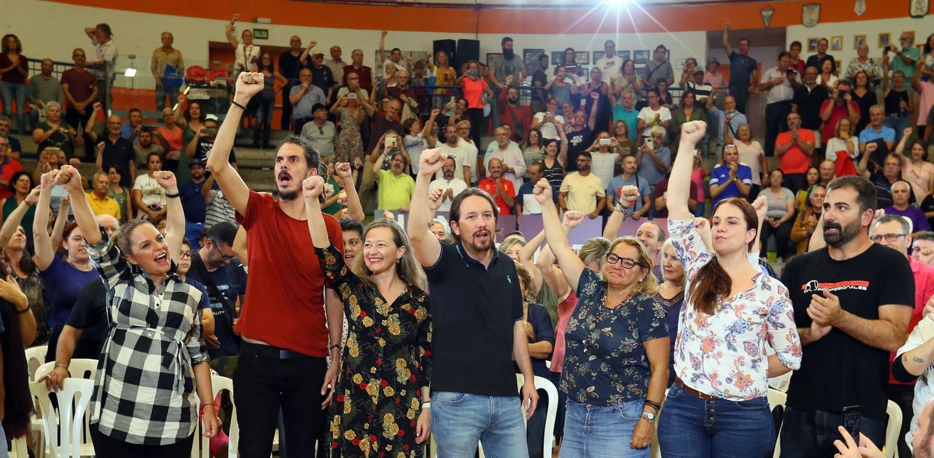 Acto de campaña de Podemos en Canarias. (EFE)