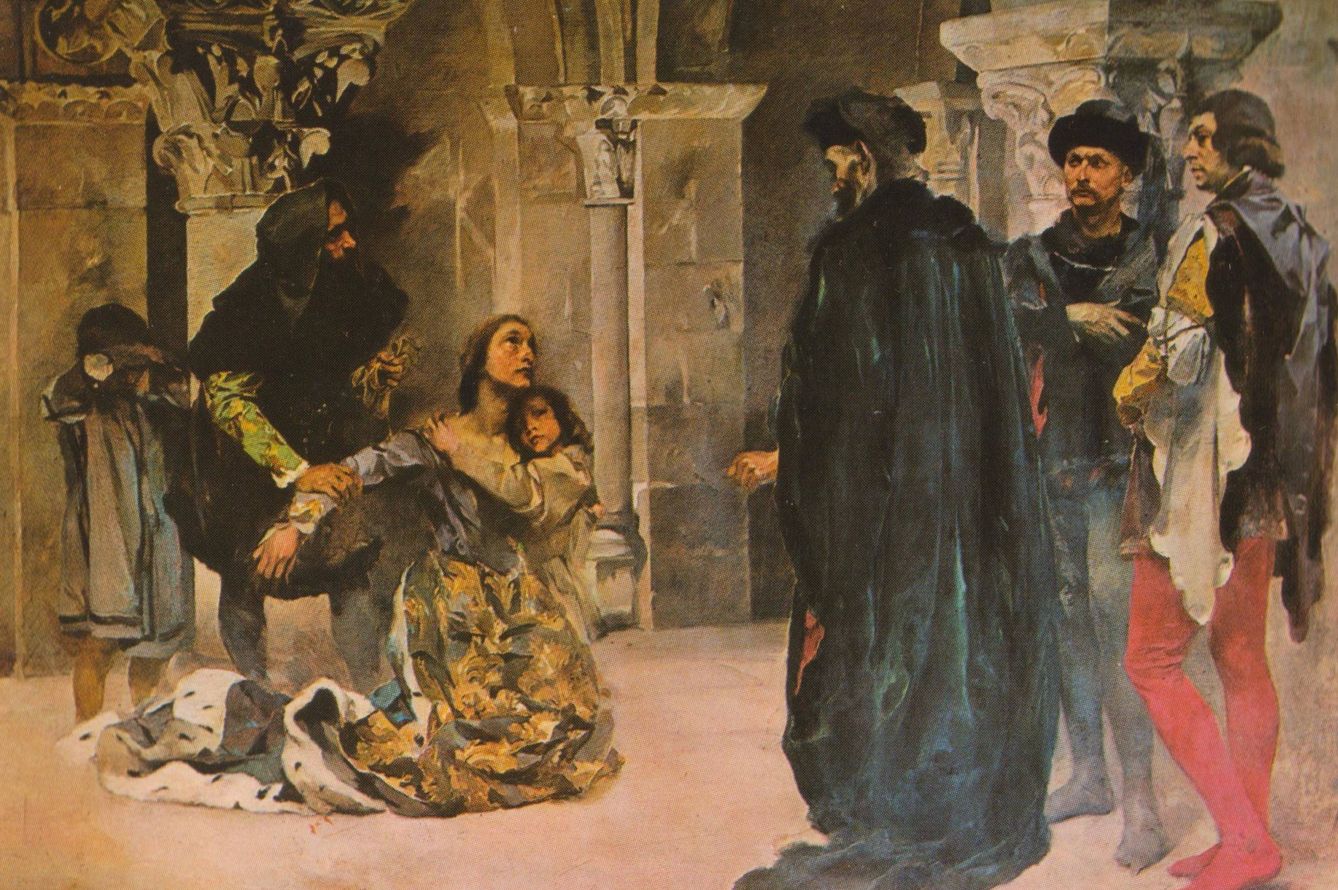 Foto: 'Asesinato de doña Inés de Castro', de Columbano Bordalo Pineheiro. (1901-1904)