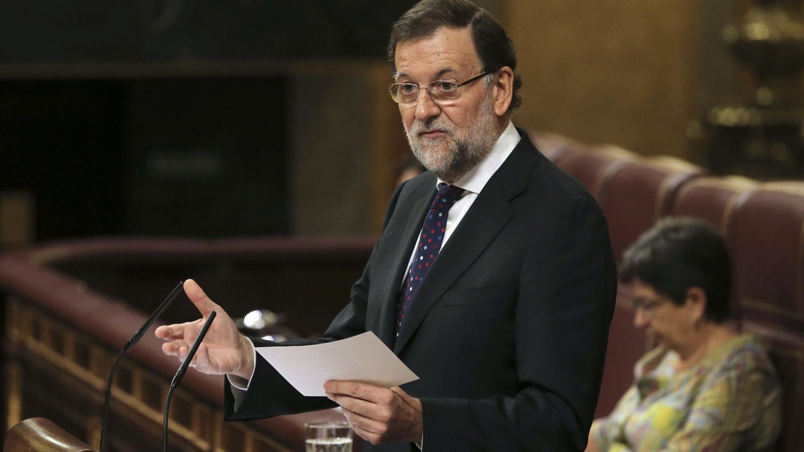 Foto: El presidente del Gobierno, Mariano Rajoy, durante su intervención en el pleno del Congreso. (EFE)