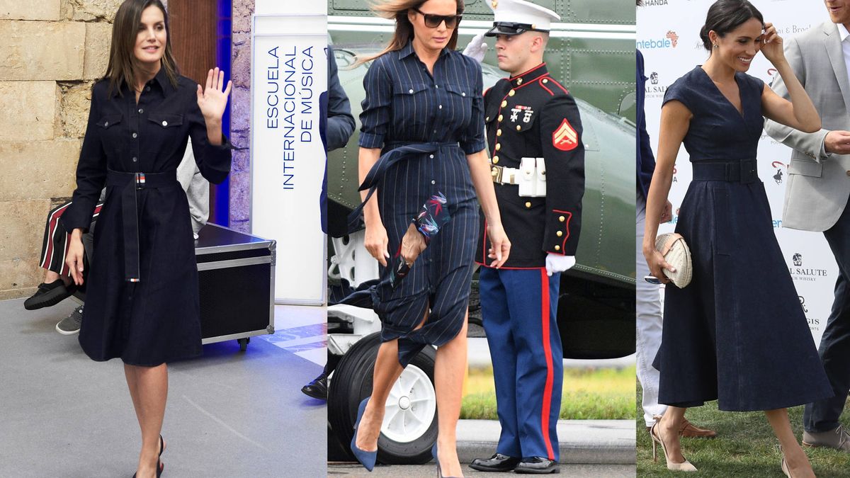 Letizia Ortiz, Meghan Markle y Melania Trump, locas por los vestidos denim