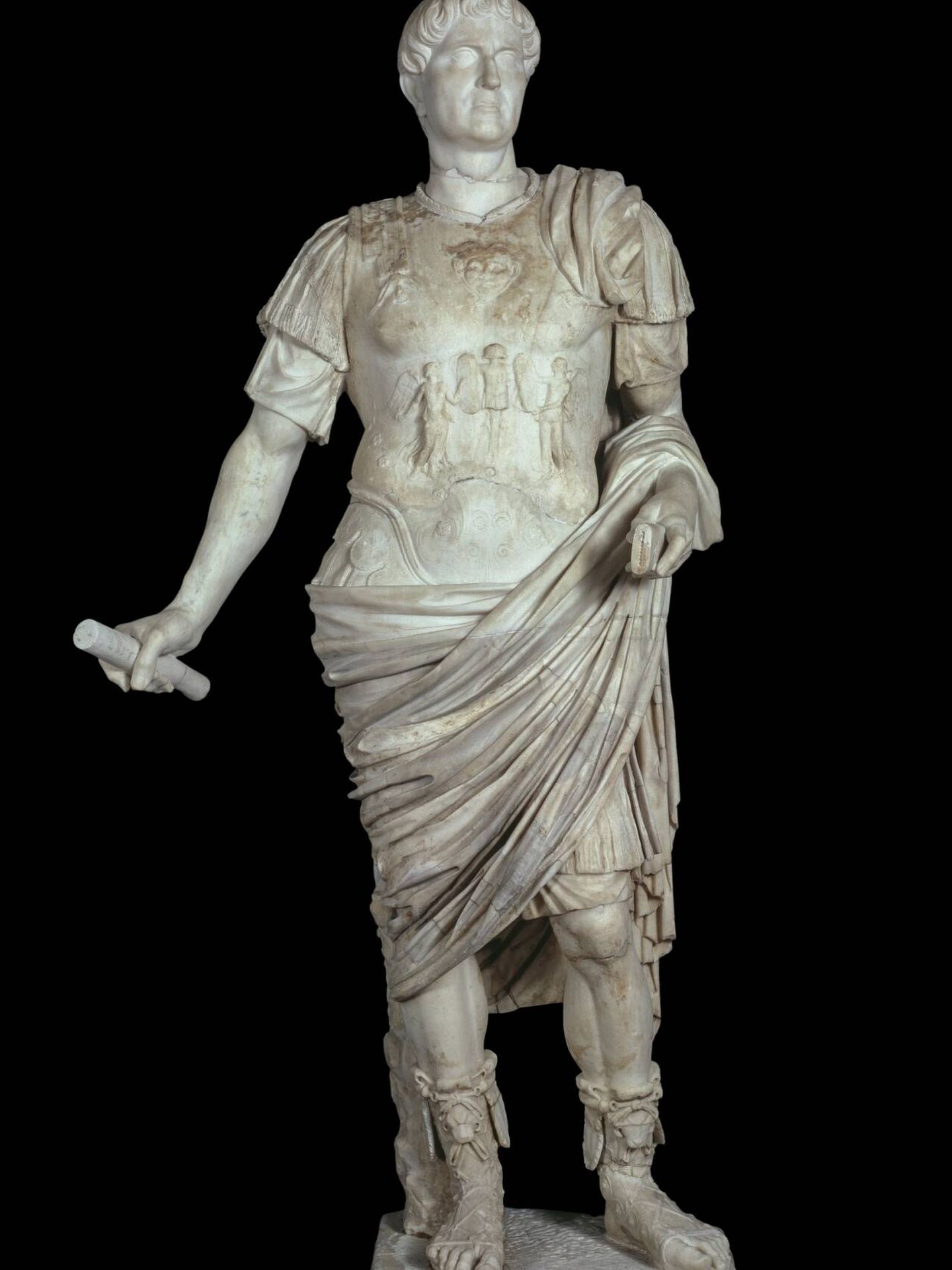 Emperador Trajano con traje militar con coraza de Medusa. (El Prado)