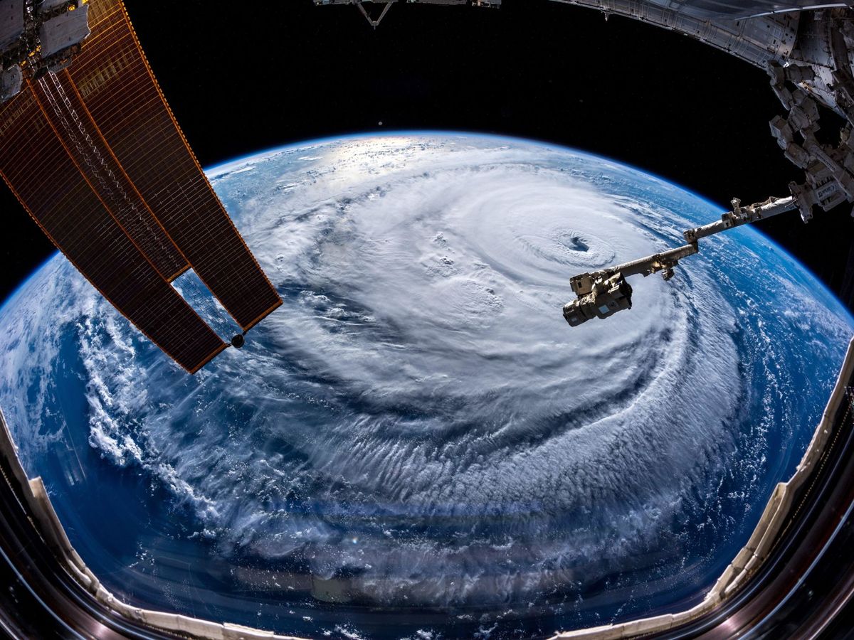 Foto: Vista del huracán Florence desde la Estación Espacial Internacional. Foto: EFE