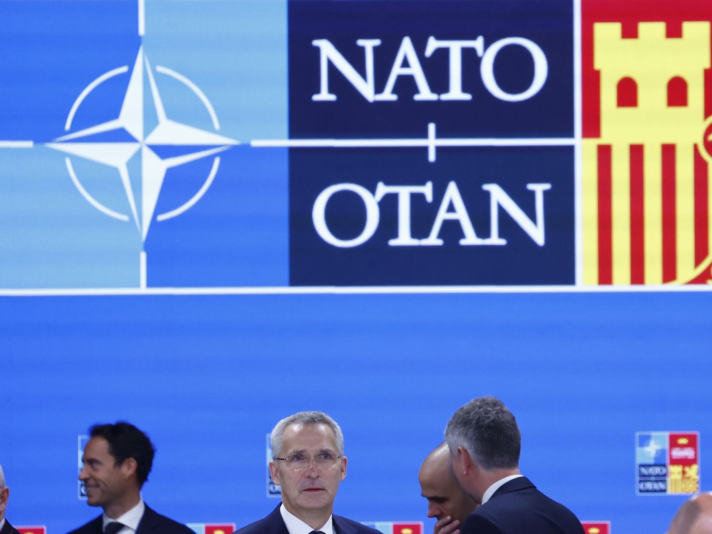 El secretario general de la OTAN, Jens Stoltenberg , durante la segunda jornada de la cumbre de la OTAN. (EFE/Sergio Pérez)