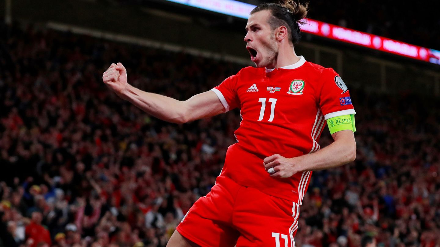 Bale, celebrando un gol con Gales esta temporada. (Reuters)
