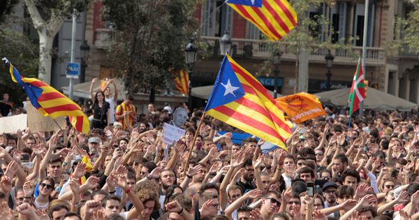 Foto:  Imagen de una manifestación en apoyo a la independencia de Cataluña.