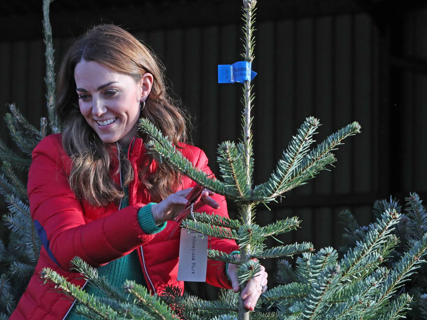 Kate, decorando el árbol. (Reuters)