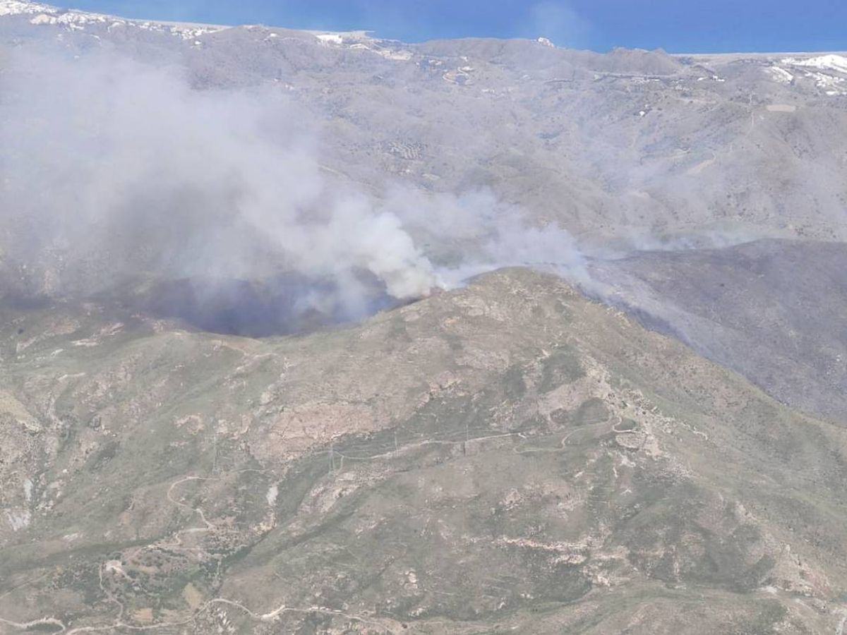 Foto: Imagen aérea del incendio. (INFOCA)