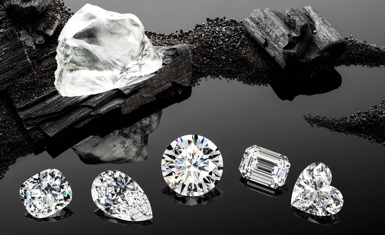 Los diamantes, en diferentes tallas y facetas.