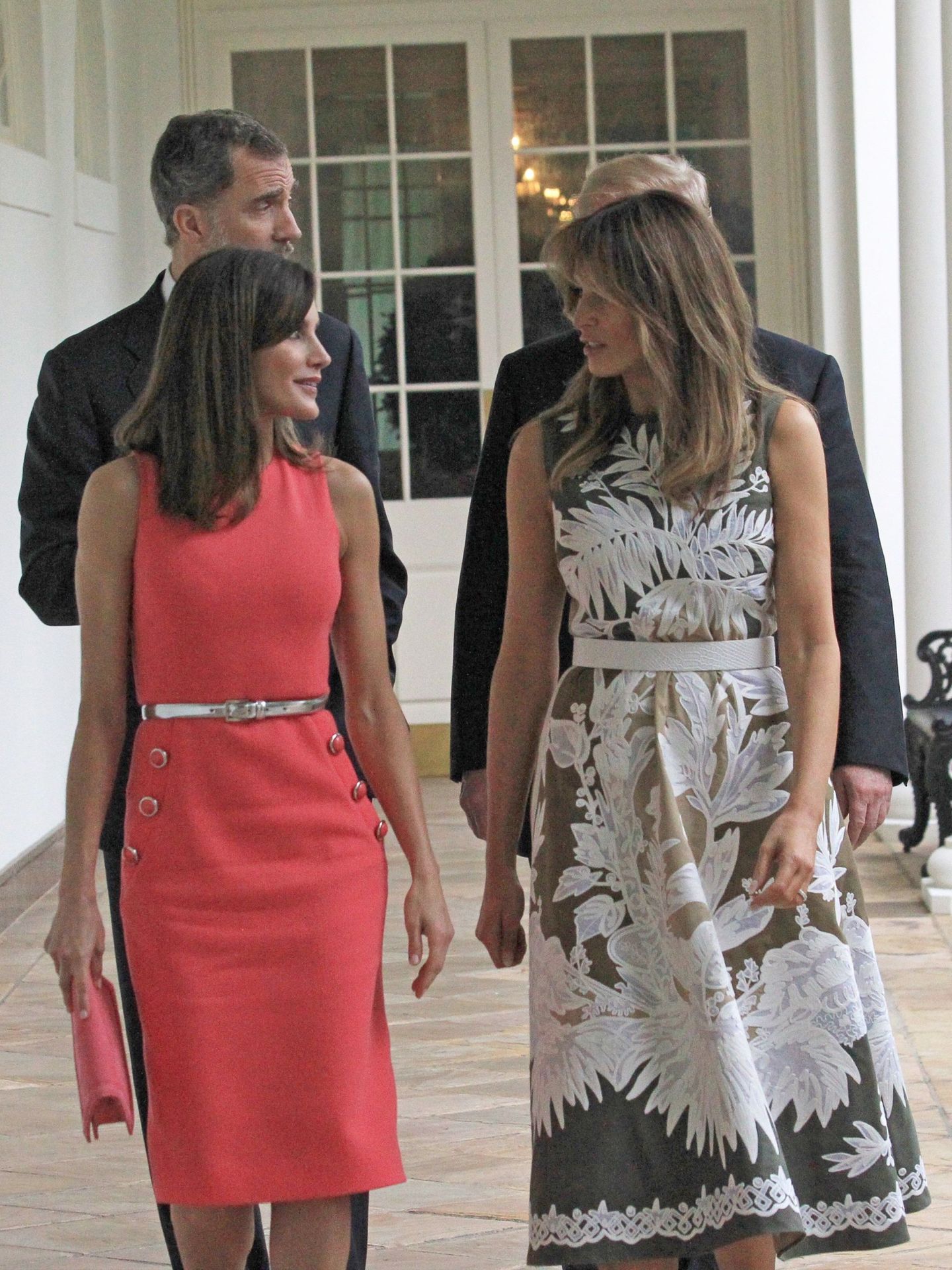 Los dos matrimonios, en la Casa Blanca. (EFE/Zipi)