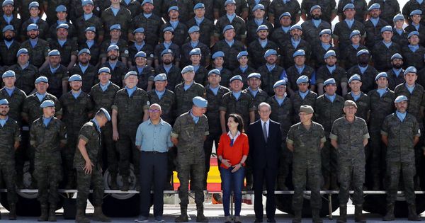 Foto: La ministra de Defensa, Margarita Robles, en su primer viaje al extranjero. (EFE)