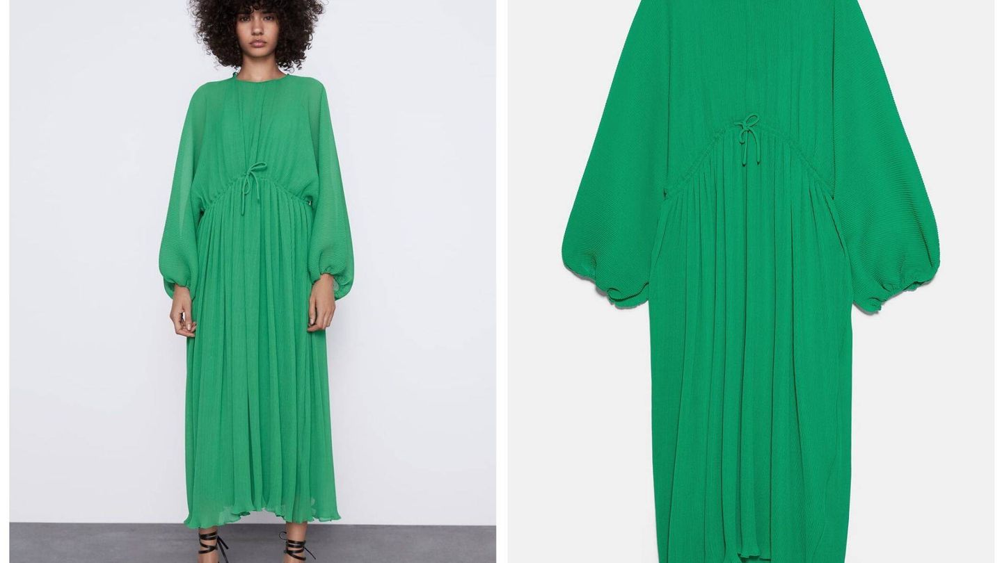 Un vestido plisado que Zara vende por 19,99 € (Cortesía)