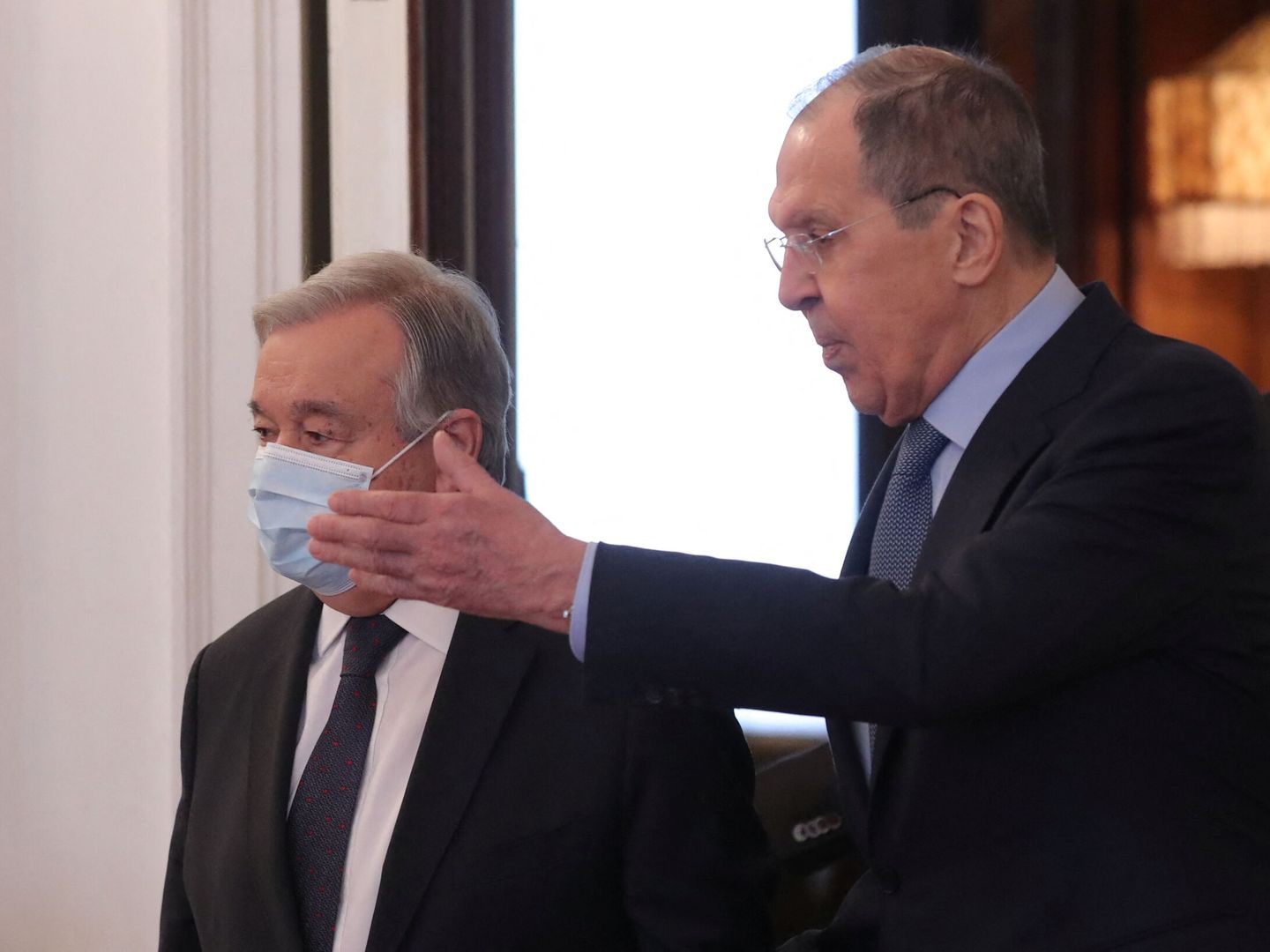 Sergei Lavrov y Antonio Guterres en su reunión de hoy en Moscú. (Reuters/ Maxim Shipenkov)