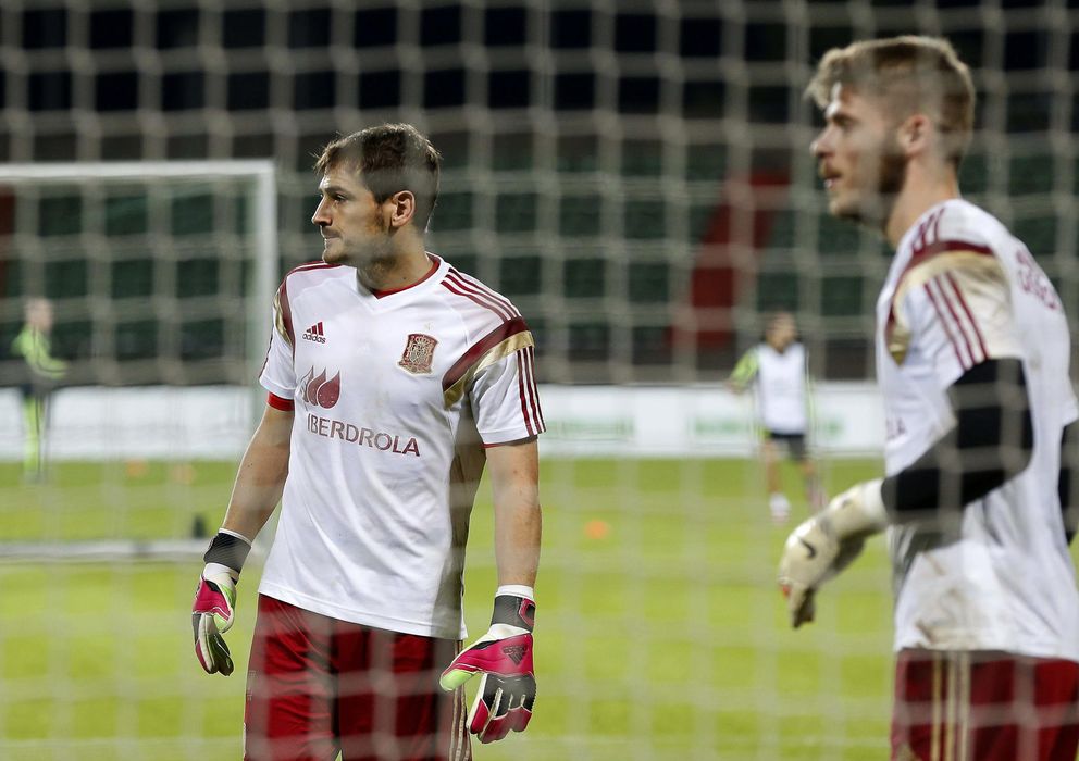 Foto: Casillas y De Gea, en un entrenamiento con la selección (EFE)