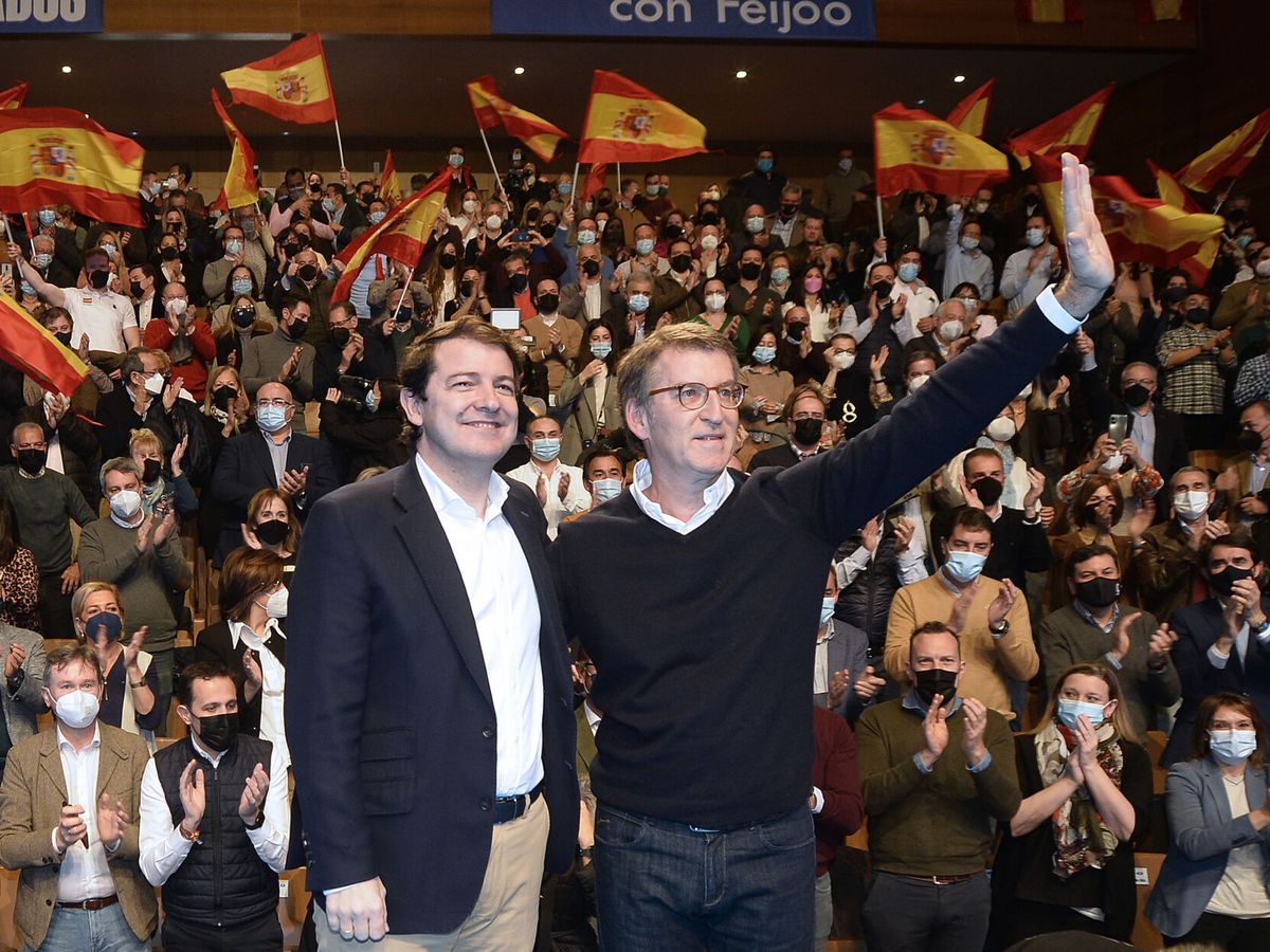 Foto: Alfonso Fernández Mañueco y (i) y Alberto Núñez Feijóo. (EFE/Nacho Gallego)