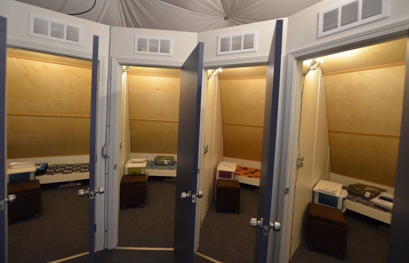 Cada uno de los astronautas tenía una diminuta habitación (Universidad de Hawái)