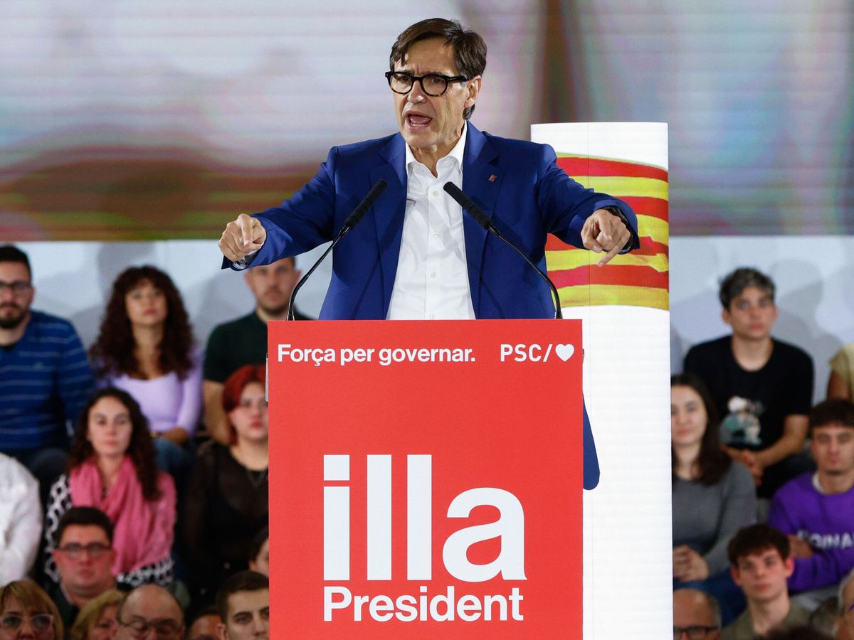 Foto: El candidato del PSOE Salvador Illa, al que las encuestas dan ganador. (EFE/Quique García)