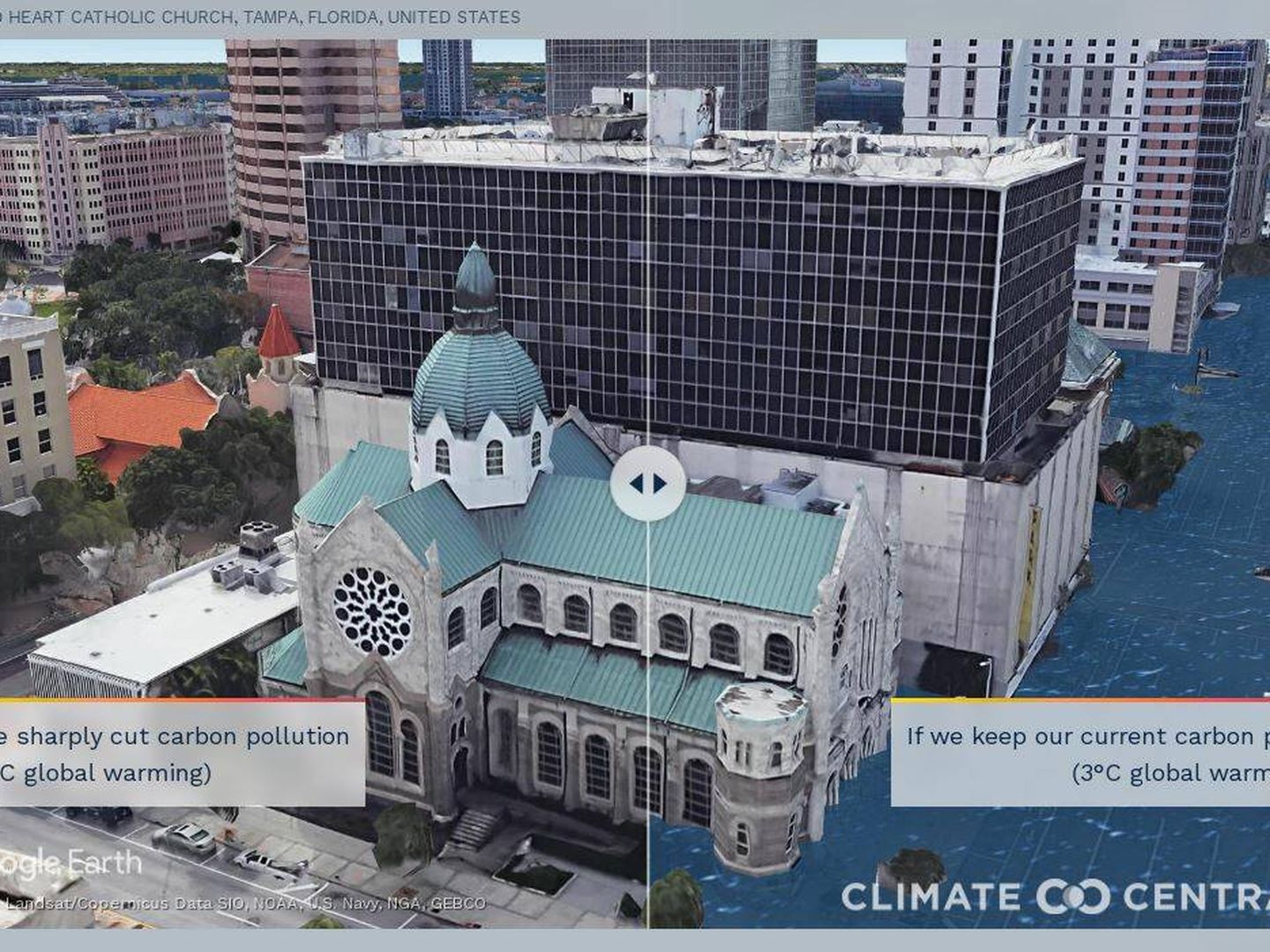 Situación en Tampa, Florida, Estados Unidos (Climate Central)