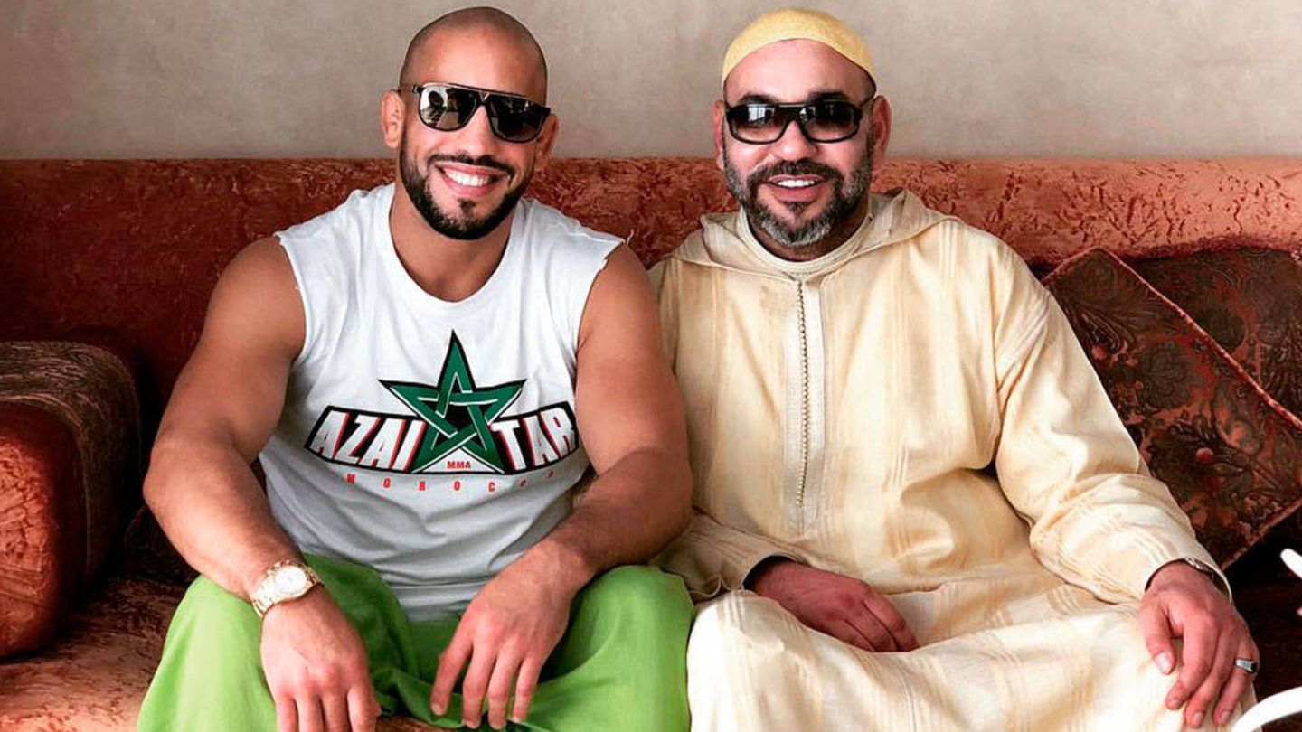 El boxeador conocido como Gladiator y Mohamed VI. (Instagram)