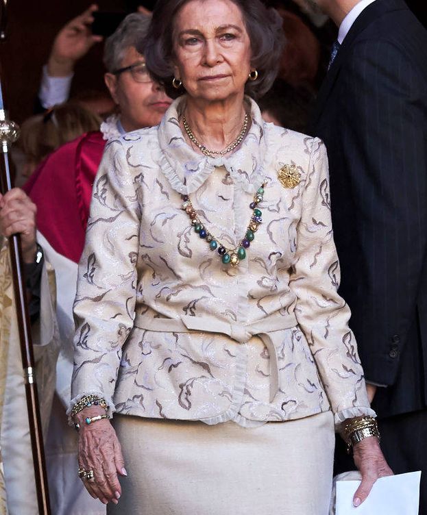 Foto: La reina Sofía, en la misa de Pascua de 2018. (Getty)